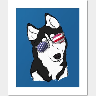 Patriotic Husky Posters and Art